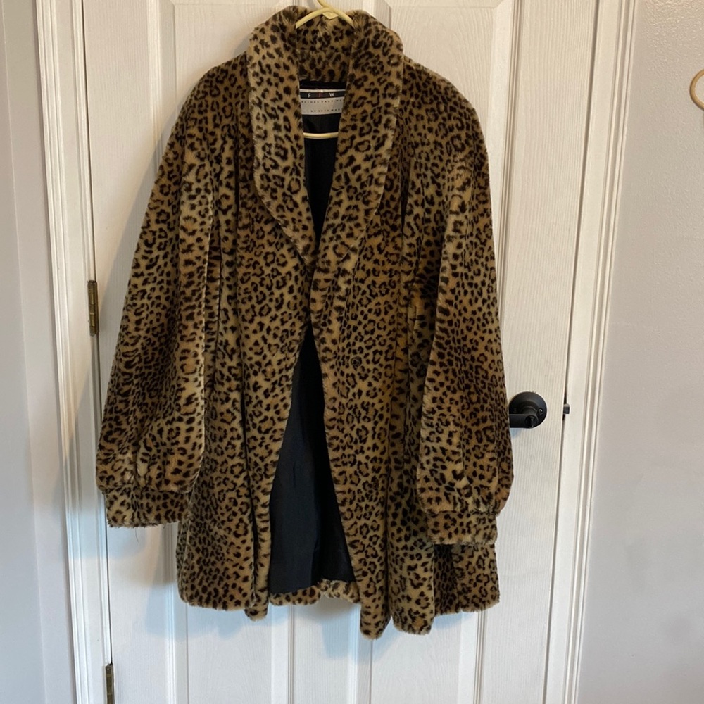Leopard Print Faux Fur Coat
